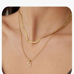 Mother’s Day gift Initial Necklace and Chain Set